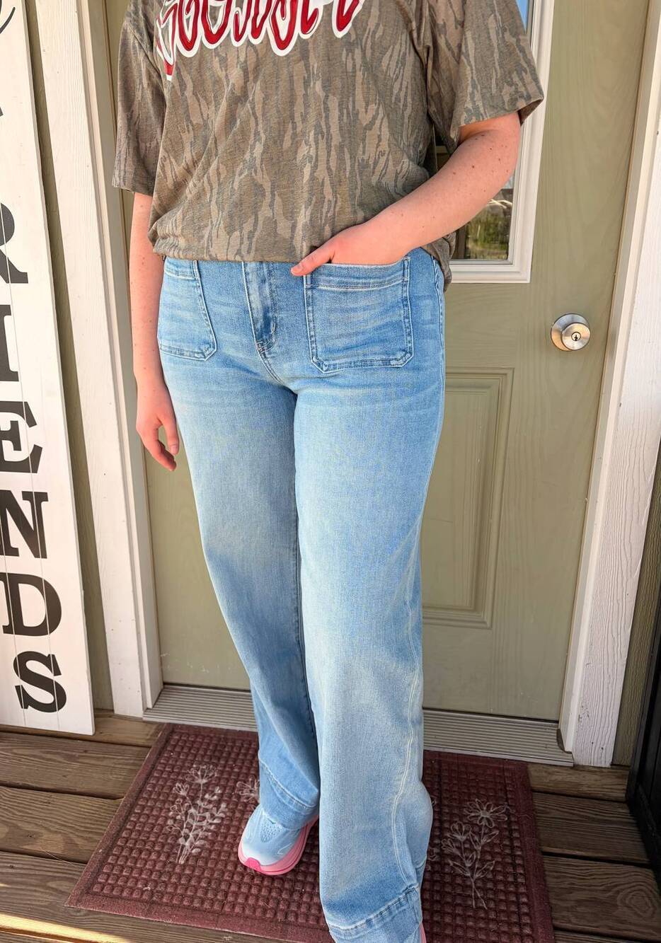 NEW FLYING MONKEY women's the coastal drift wide leg jeans in blue